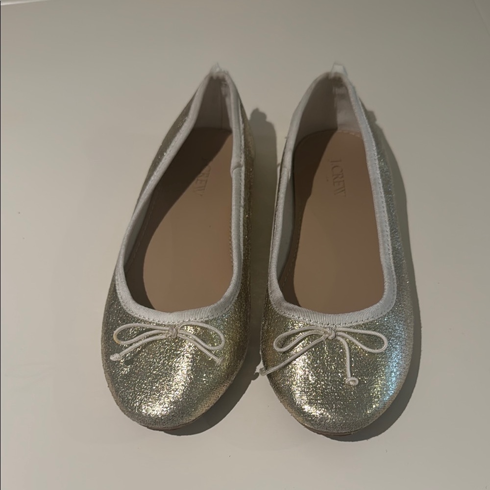 J Crew gold Ballet Flats